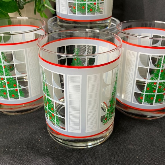 4 VTG WAECHTERSBACH Christmas Tree & window Old Fashioned 12oz Low Ball glasses - Picture 6 of 8